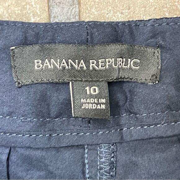 Banana Republic Flat Front High Waist Chino Blue Circle Shorts Sz 10 Classic EUC - Picture 6 of 7